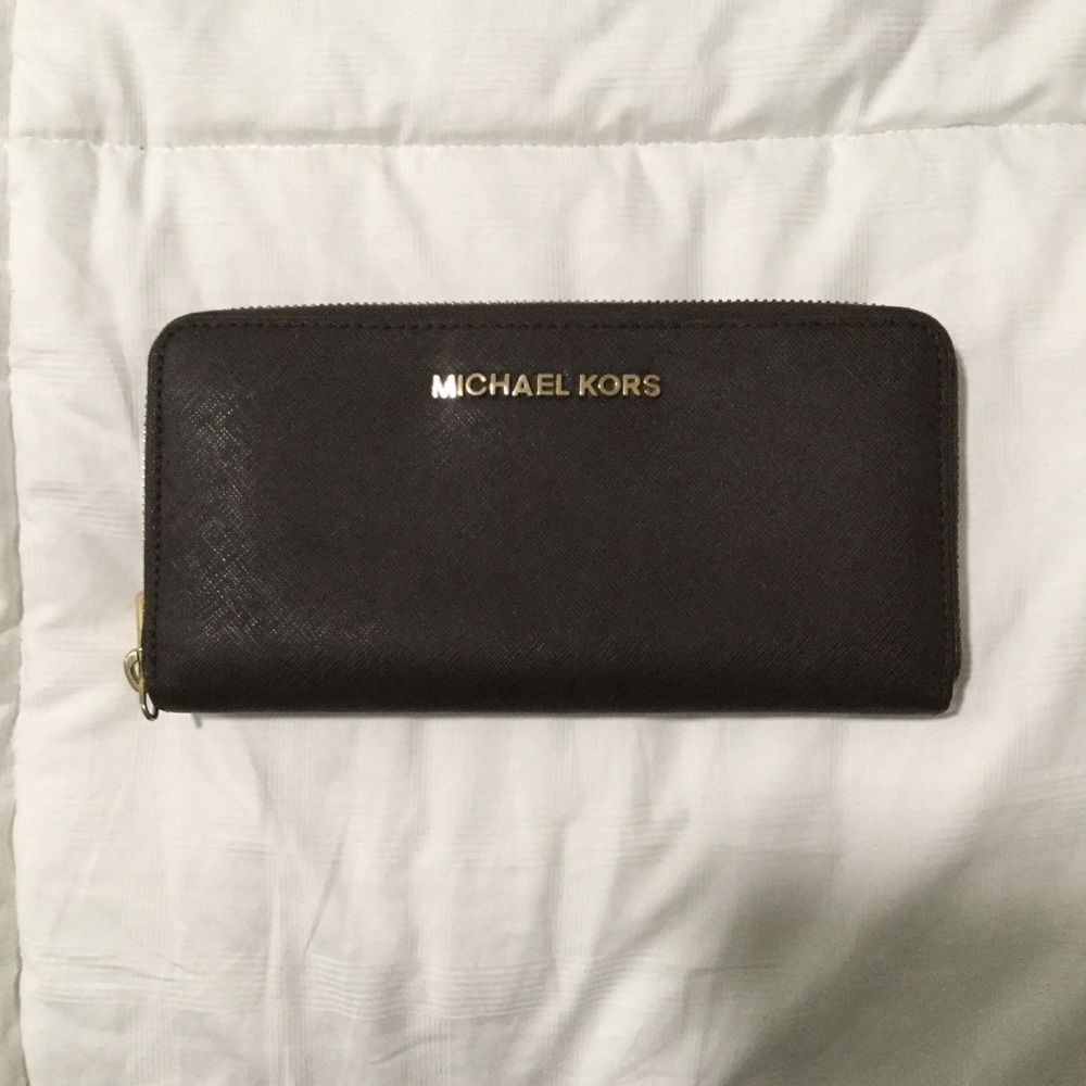 Michael Kors Dark Brown Saffiano Leather Wallet
